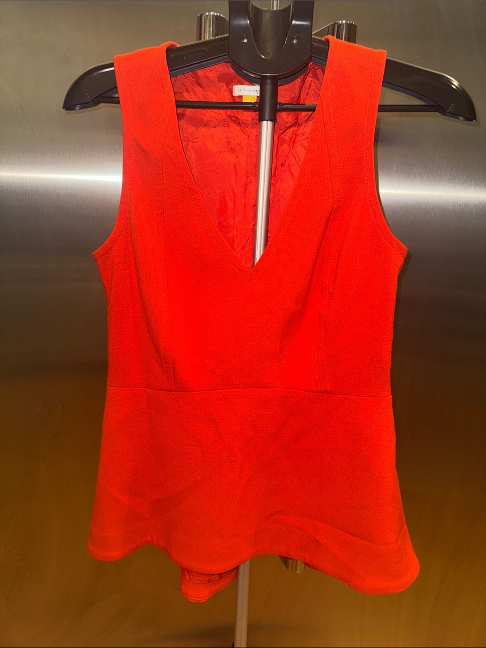 Anthropologie Leifsdottir Red V-Neck Peplum Tank
